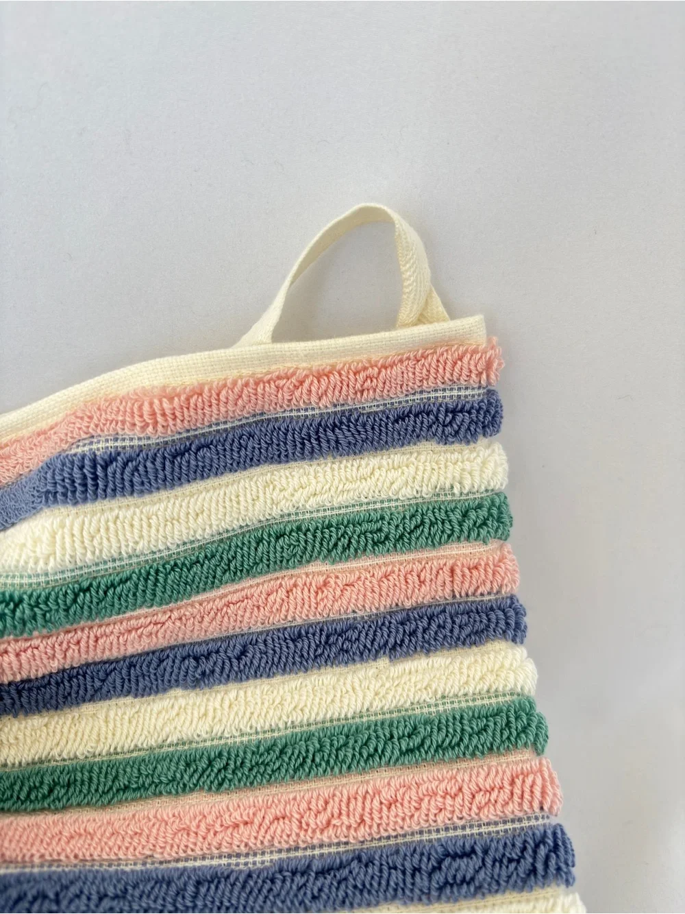 NWT Rachel Zoe Cotton Bath Towels Set of 2 Retro Pastel Striped Ribbed Coastal
